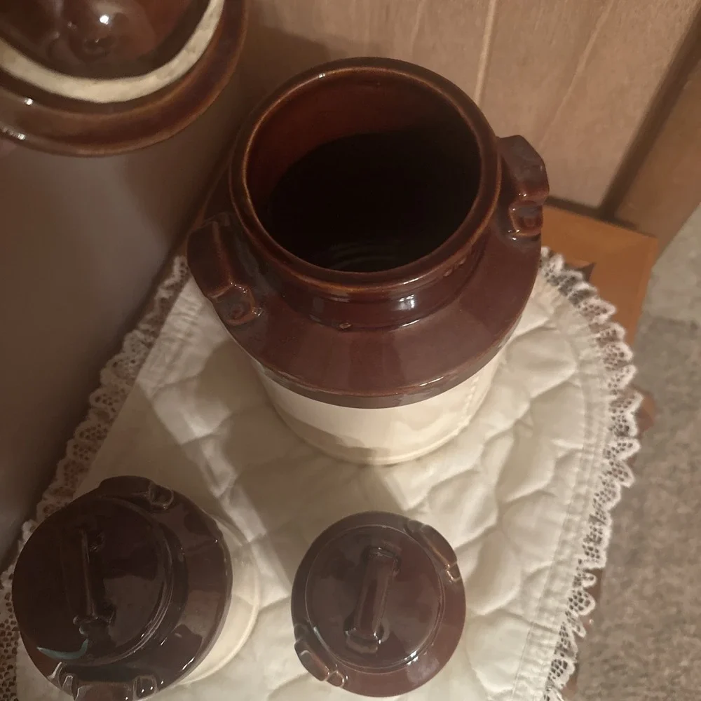 McCoy Pottery Canisters with Lids  Set of 3 Vintage